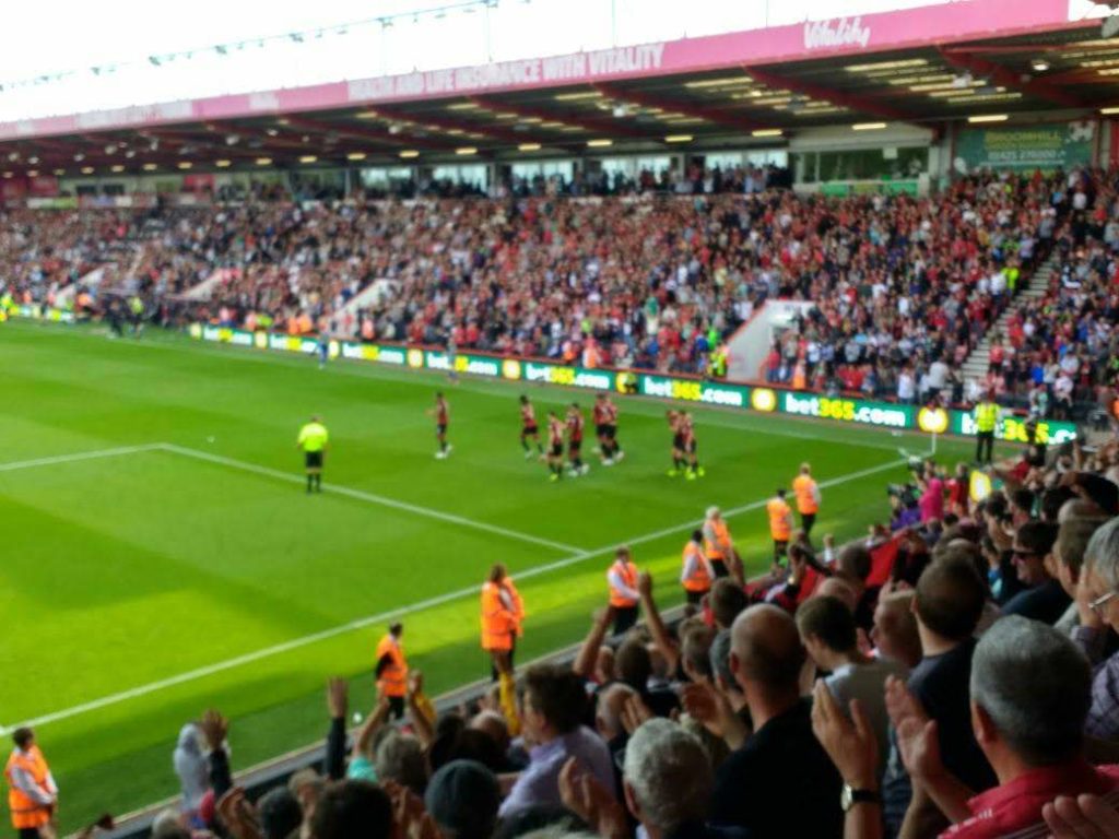 Cherries celebrate after the fourth goal