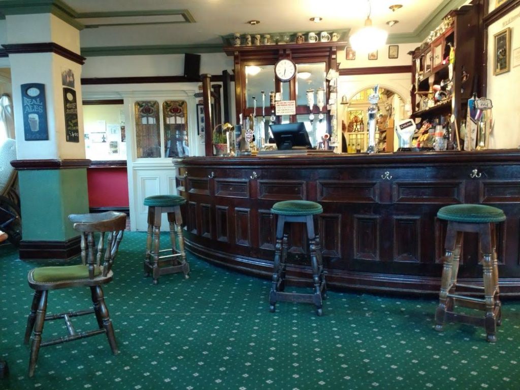 Pre-match pub, the Cricketers, was really empty.